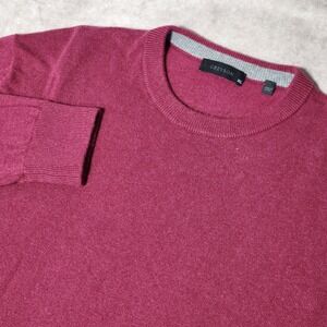 Greyson Mens XL 100% Cashmere Crewneck Sweater Burgundy Maroon Knit Pullover